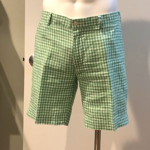 Polo Ralph Lauren Green&White Gingham Linen Short
